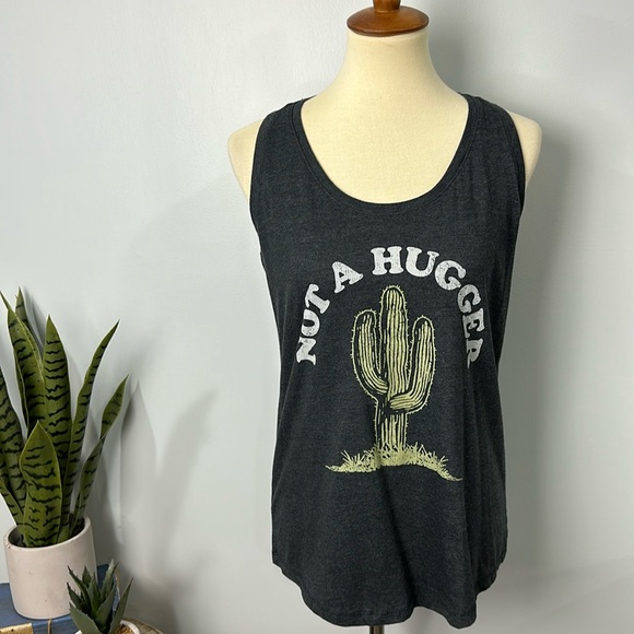 Instant Message Not A Hugger Women's Racerback Tank Top Size Large - Picture 1 of 6